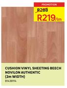 Cushion Vinyl Sheeting Beech Novilon Authentic(2m Width)-Per lm