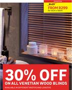 Venetian Wood Blinds 45 x 130cm