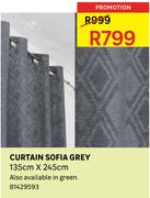 Curtain Sofia Grey 135 x 245cm