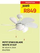 Petit Star 6 Blade White X1E27