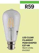 LED Clear Filament Pear Shaped E27 4W