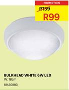 Bulkhead White 6W LED