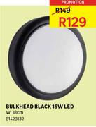 Bulkhead Black 15W LED