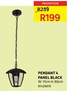 Pendant 4 Panel Black