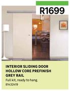 Interior Sliding Door Hollow Core Prefinish Grey Rail