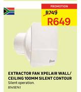 Extractor Fan Xpelair Wall/Ceiling 100mm Silent Contour