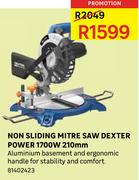 Non Sliding Mitre Saw Dexter Power 1700W 210mm