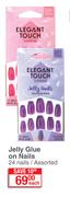 Elegant Touch Jelly Glue On Nails Assorted-24 Nails Each