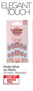 Elegant Touch Nude Glue On Nails Assorted-24 Nails