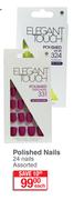 Elegant Touch Polished Nails Assorted-24 Nails Each