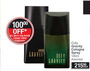 Coty Gravity Cologne Spray-100ml Each