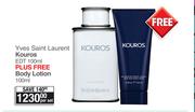 Yves Saint Laurent Kouros EDT 100ml + Free Body Lotion 100ml-Per Set