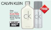 Calvin Klein One EDT 100ml + Free Deodorant Body Spray 150ml