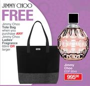 Jimmy choo tote 2025 bag free with perfume