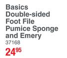 Basics Double Sided Foot File Pumice Sponge And Emery