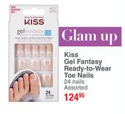 Glam Up Kiss Gel Fantasy Ready To Wear Toe Nails-24 Nails
