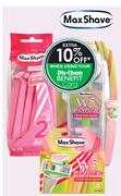 Max Shave W5 Woman 5 Blade Razor System Handle + 2 Extra Cartridges