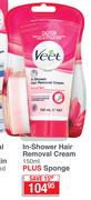 Veet In Shower Hair Removal Cream 150ml + Sponge