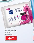 Nivea Gentle Cleansing Face Wipes-25 Pack