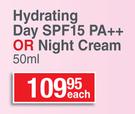 Ponds Hydrating Day SPF15 PA++ Or Night Cream-50ml Each