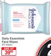Johnson's Daily Essentials Face Wipes-25 Wipes