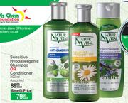 Natur Vital Sensitive Hypoallergenic Shampoo Or Conditioner-300ml Each