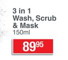 Garnier SkinActive 3 In 1 Wash, Scrub & Mask-150ml
