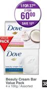 Dove Beauty Cream Bar Value Pack-2x4x100g