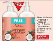 Shea Moisture Coconut & Hibiscus Curl & Shine Conditioner Banded Pack-2x384ml Per Pack