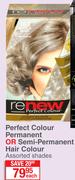 Renew Perfect Colour Permanent Or Semi Permanent Hair Colour (Assorted Shades)-Each