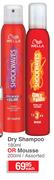 Wella Shockwaves Dry Shampoo 180ml Or Mousse 200ml-Each