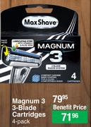 Max Shave Magnum 3 3 Blade Cartridges 4 Pack