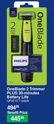 Philips Oneblade 2 Trimmer Plus 30-Minutes Battery Life QP2510-1'S Per Pack