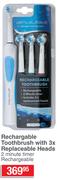 Dentalmate Rechargeable Toothbrush With 3x Replaceable Heads