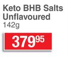 USN Keto BHB Salts (Unflavoured)-142g Each