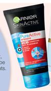 Garnier Pure Active 3 In 1 Charcoal Anti Blackhead Wash, Scrub & Mask-150ml