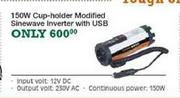 Trail Boss 150W Cup Holder Modified Sinewave Inverter With USB