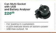 Trail Boss Can Multi Socket With USB And Battery Analyser