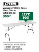 Lifetime Versalite Folding Table 180 x 76cm