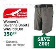 First Ascent Women's Savanna Shorts