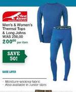 First Ascent Men's Women's Thermal Tops & Long Johns-Per Item