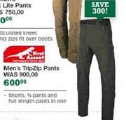First Ascent Men's Trip Zip Pants