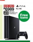 PS4 Pro 1TB With Free Game