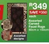 Assorted Carved Faust Rugs 80cm x 150cm-Each