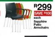 Sapphire Patio Armchair-Each