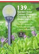 Current Garden Solar Colour Changing Crackle Ball Stake Light 5 Lumens CRSDB1201W-120(D) x 560mm(H) 