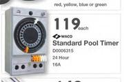 Waco Standard Pool Timer 24 Hour 16A-Each