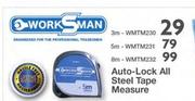 Worksman Auto-Lock All Steel Tape Measure 3m WMTM230