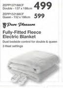 Pure Pleasure Fully-Fitted Fleece Electric Blanket ZEPP137188CF Double-137 x 188cm