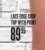 Red Earth Lace Edge Crop Top With Print